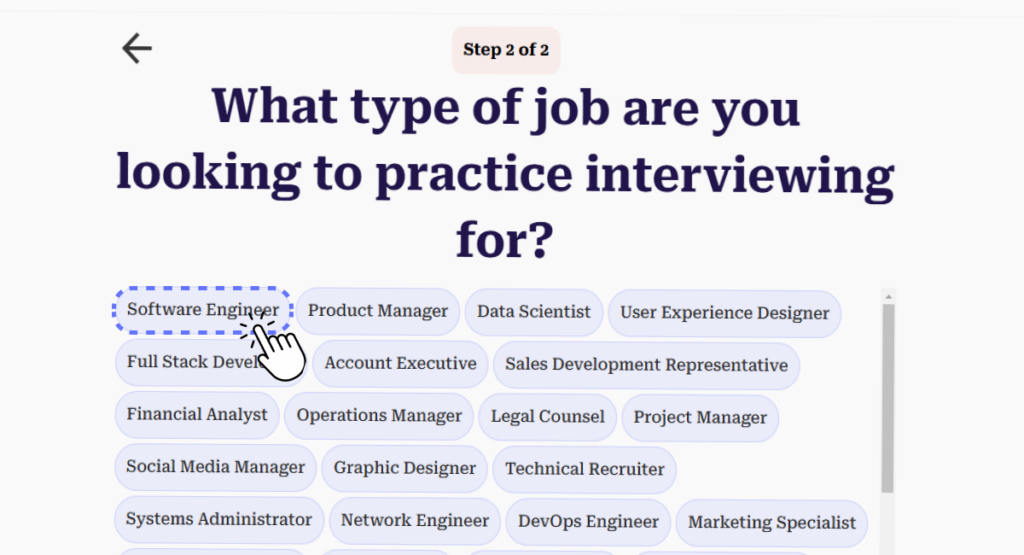 select what type of job are you trying to interview for | google interview warm up